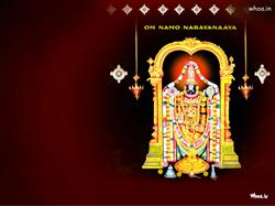 Lord Venkateswara with Red Background HD Wallpaper