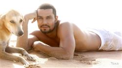 Randeep Hooda Shirtless in Beach with Dog HD Jism 2 Movies Wallpaper