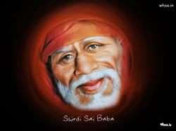 Shridi Sai Baba Face with Dark Background HD Wallpaper