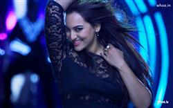 Sonakshi Sinha Black Dress with Smiley Face HD Wallpaper
