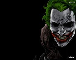 The Joker Smiley Face Closeup with Dark Background Wallpaper
