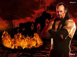 The Undertaker Dark Night with Fire Background HD Wallpaper