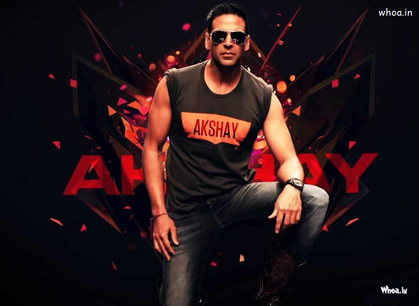 Akshay Kumar Black T-Shirt And Sunglass HD Wallpaper