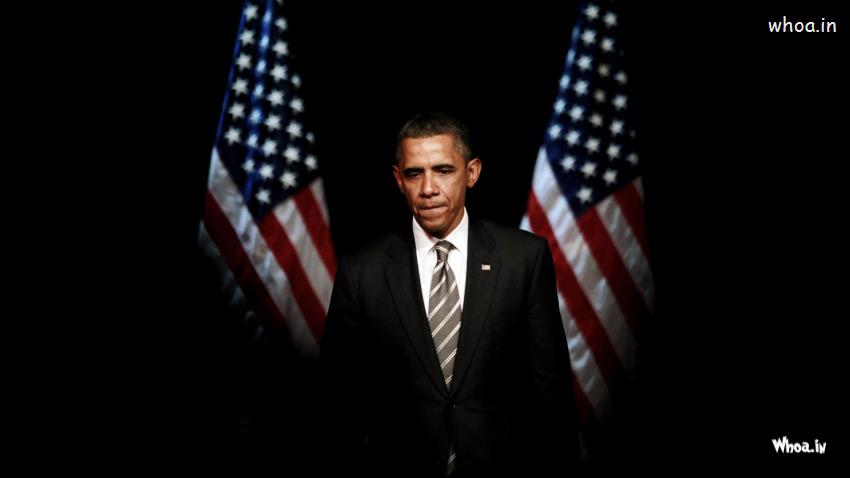 Barack Obama With United States Flag Background HD Wallpaper