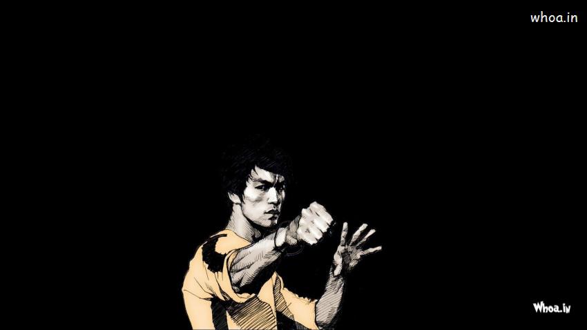 Bruce Lee Karate With Balck Background HD Wallpaper