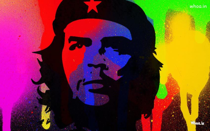 Che Guevara Face Multi Color Painting HD Desktop Wallpaper
