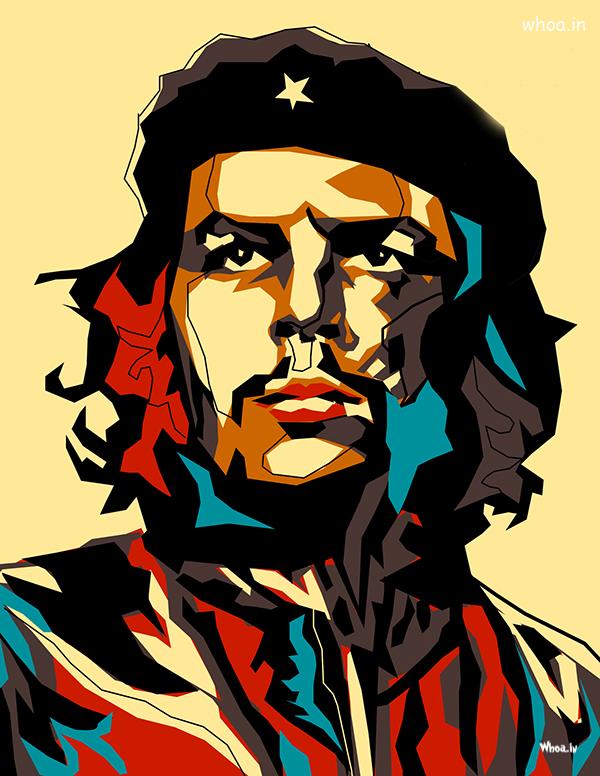 Che Guevara Face Multi Color Painting HD Wallpaper