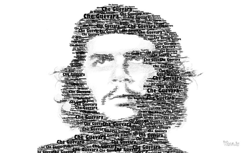 Che Guevara Name With Face Closeup HD Wallpaper