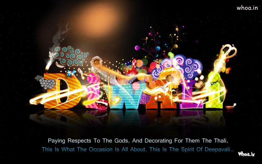 Colorful Happy Diwali With Quotes HD Wallpaper And Images