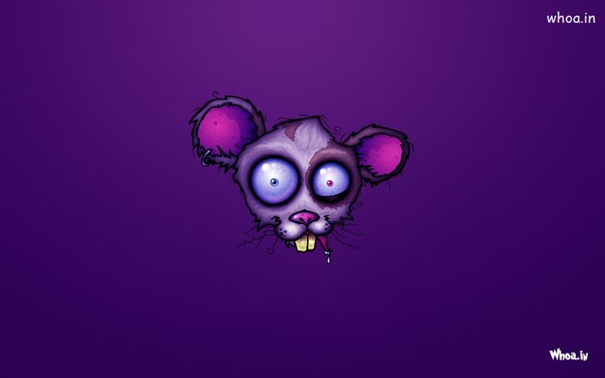 Crazy Mouse Face With Blue Background Funny Wallpaper