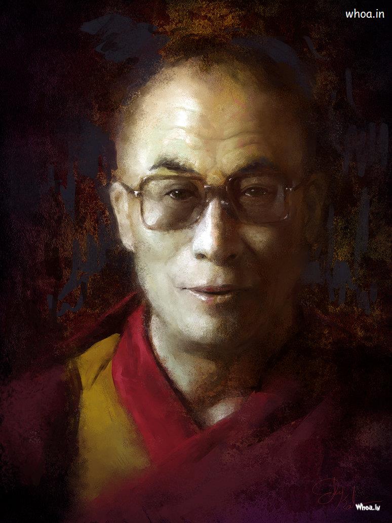Dalai Lama Creative Oil Painting HD Wallpaper