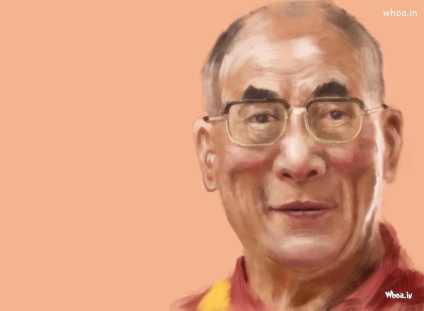 Dalai Lama Face Hand Painting HD Wallpaper