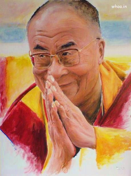 Dalai Lama Multi Color Painting Hd Wallpaper
