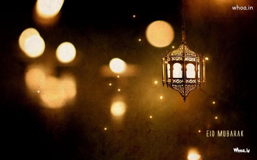 Eid Mubarak With Lighting And Joy HD Wallpaper