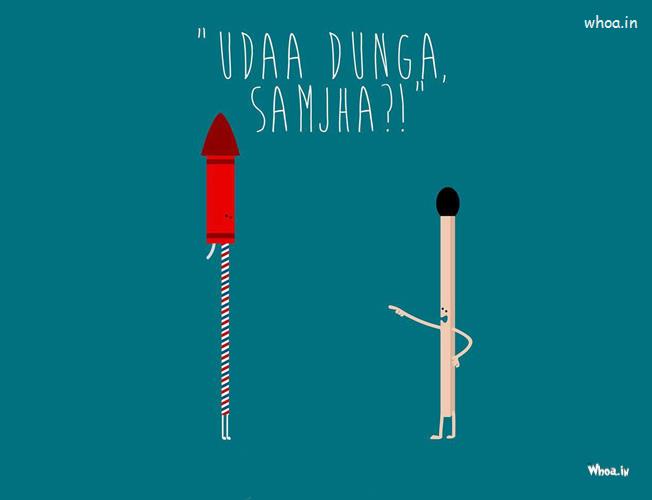 Firework Rocket With Matchbox Udaa Dunga Samjha HD Funny Wallpaper
