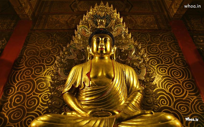 Golden Lord Buddha Statue HD Wallpaper