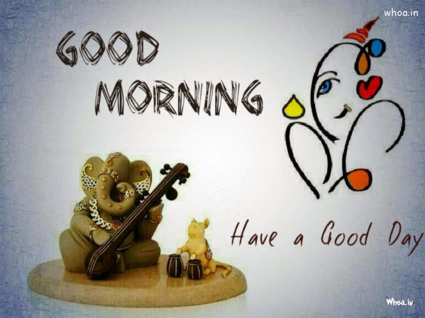 Good Morning Have A Nice Day With Lord Ganesha HD Wallpaper