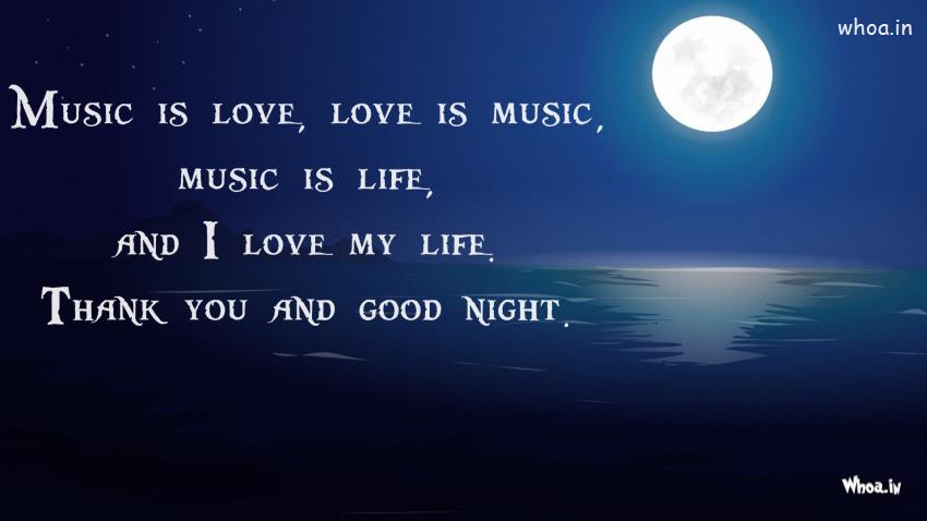 Good Night Quotes I Love My Life And Good Night HD Wallpaper