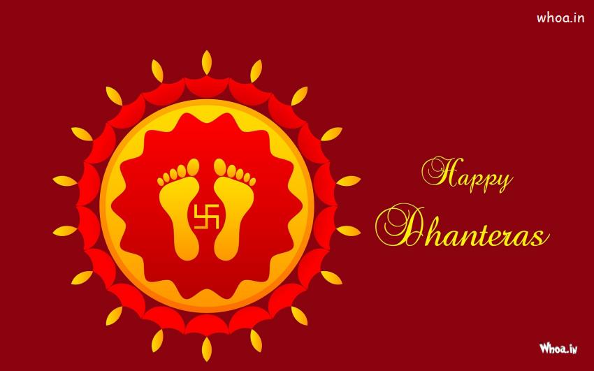 Happy Dhanteras Greetings With Red Background HD Wallpaper