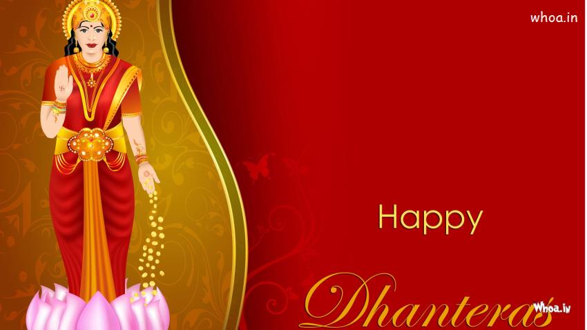 Happy Dhanteras With Goddess Lakshmi HD Wallpaper