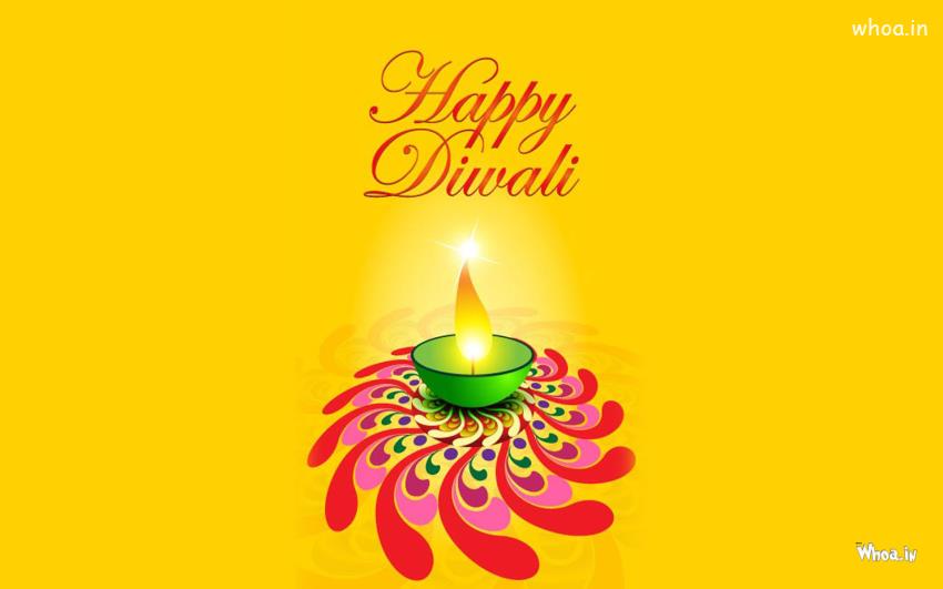 Happy Diwali With Lighting Diya HD Wallpaper