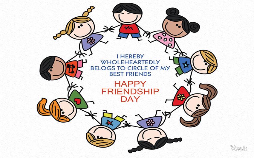 Happy Friendship Day Quotes With Cartoon HD Wallpaper