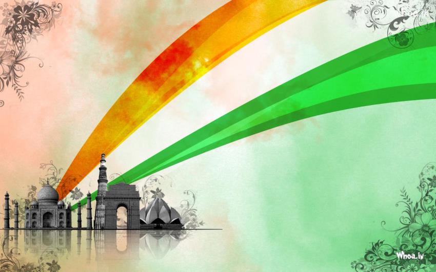 Happy Independence Day And National Flag With Wonder Of India