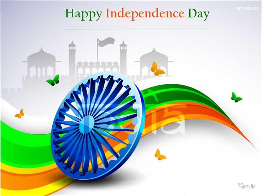 Happy Independence Day With Ashok Chakra HD Wallpaper