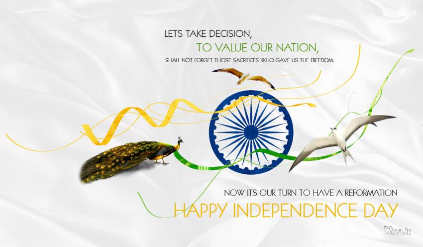 Happy Independence Day With Quotes HD Wallpaper