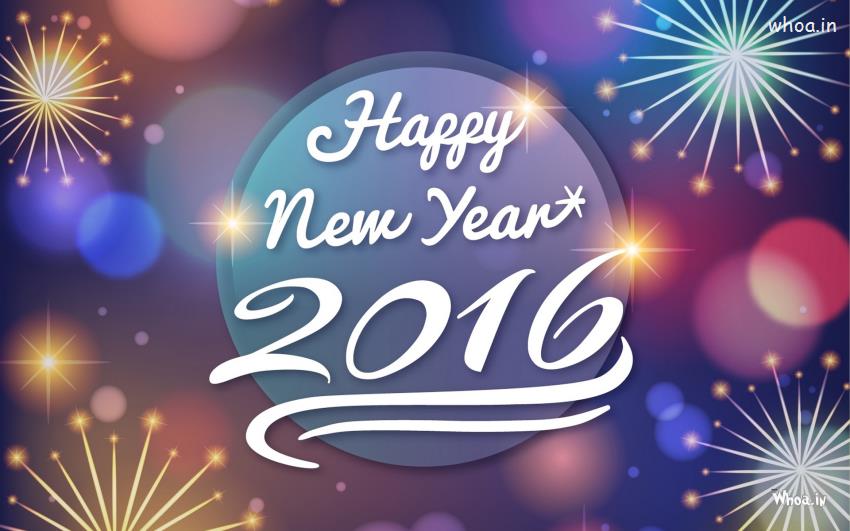 Happy New Year 2016 With Lighting Star HD Wallpaper