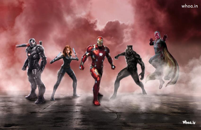 Hollywood Movies Captain America:Civil War Iron Man Team HD Wallpaper