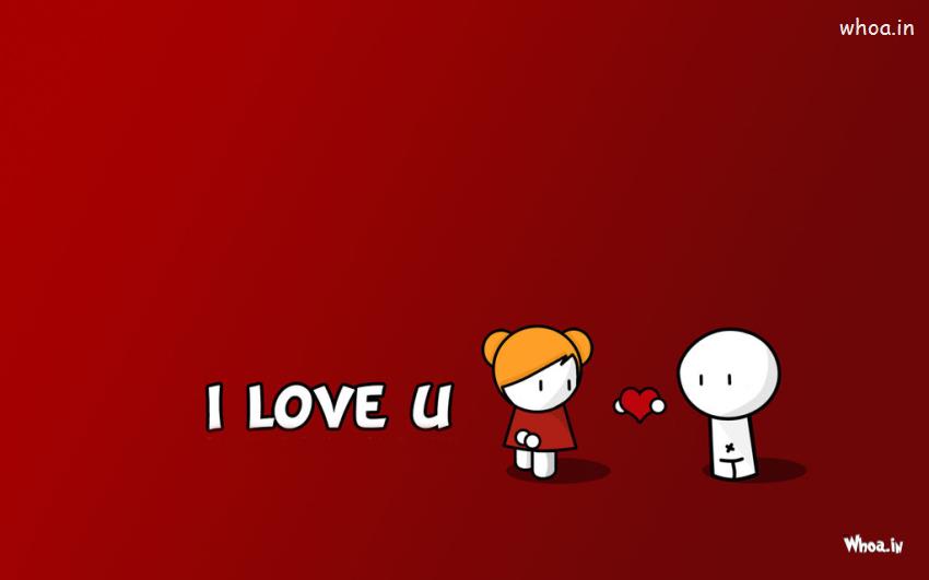 I Love You With Red Background Wallpaper