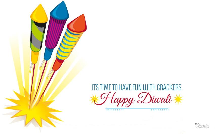 It's Time To Fun With Crackers Happy Diwali With Quotes HD Wallpaper