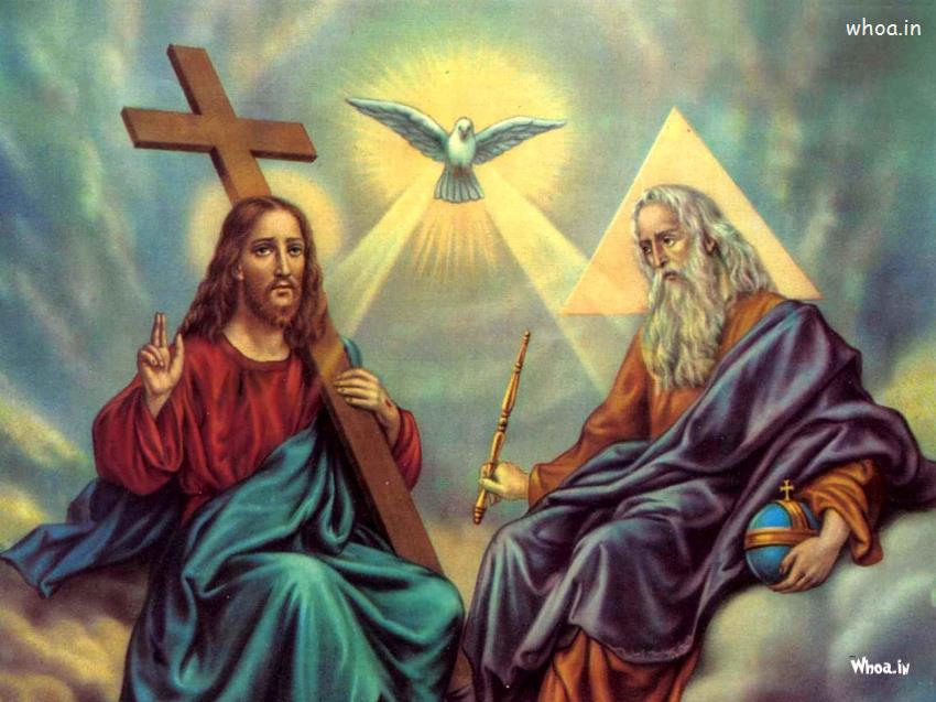 Jesus Christ With Holy Trinity HD Wallpaper