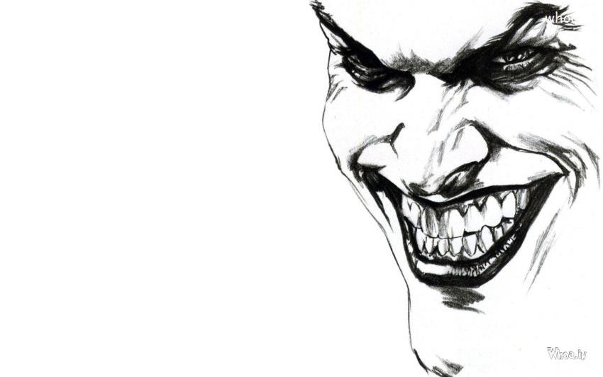 Joker Smile Pencil Sketch Funny Art Wallpaper