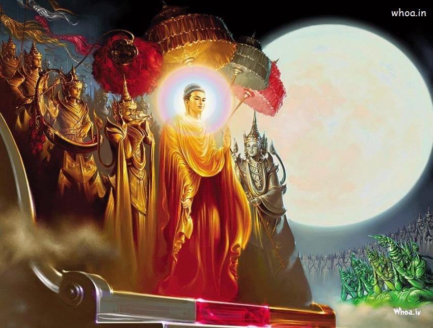 Lord Buddha Festival Art HD Wallpaper