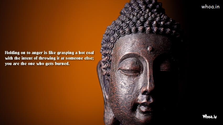 Lord Buddha Quotes With Face Closeup HD Wallpaper