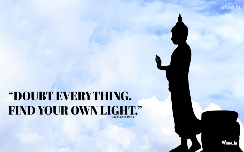 Lord Buddha Statue With Quotes HD Wallpaper