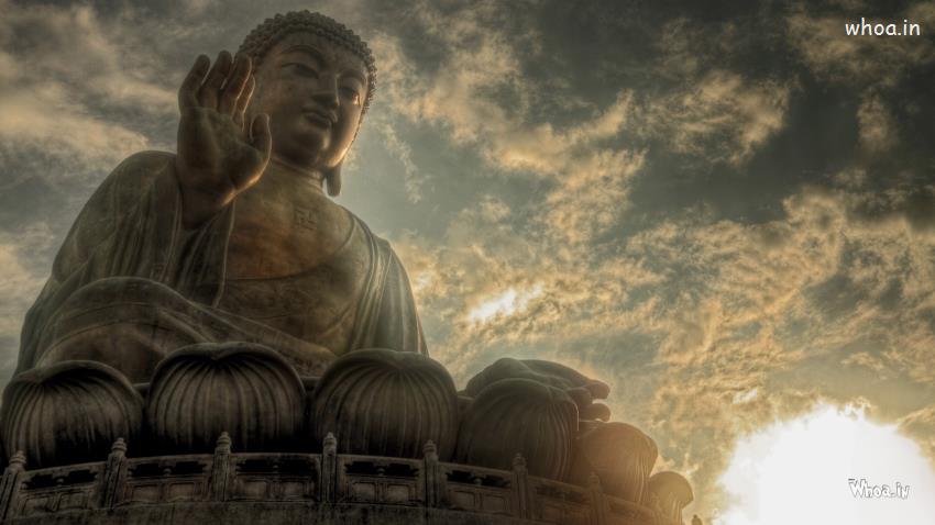 Lord Buddha Statue With Sky Background HD Wallpaper