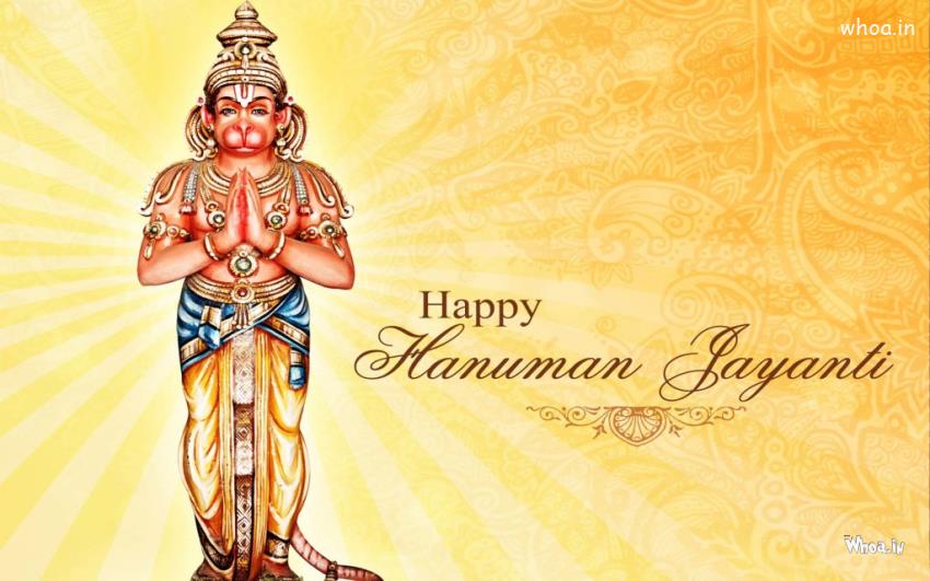 Lord Hanuman Jayanti With Standing Statue HD Wallpaper