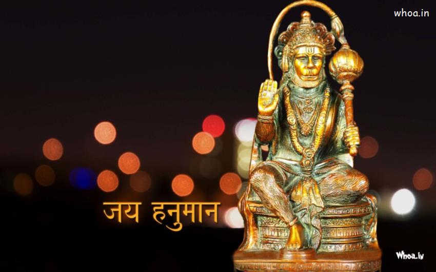 Lord Hanuman Statue With Dark Background HD Wallpaper