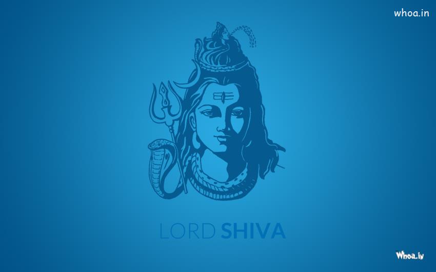 Lord Shiva Face With Blue Background HD Wallpaper