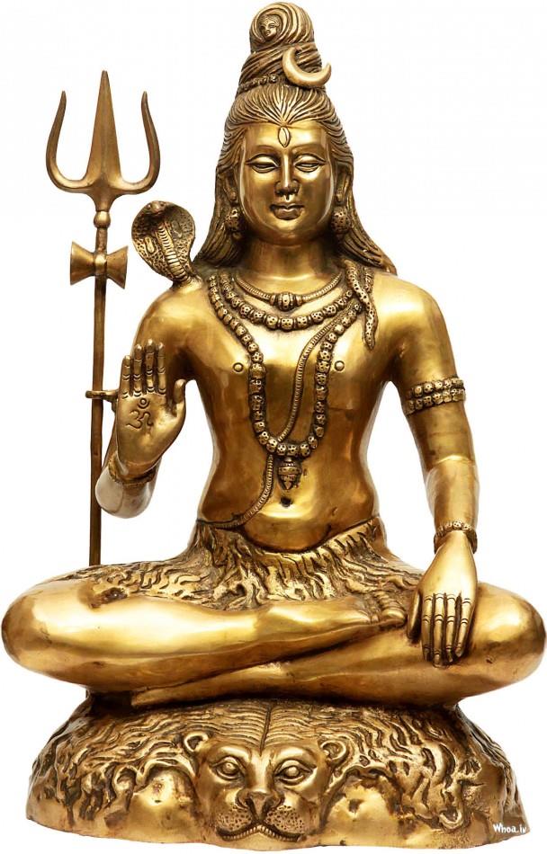 Lord Shiva Samadhi Golden Statue HD Wallpaper