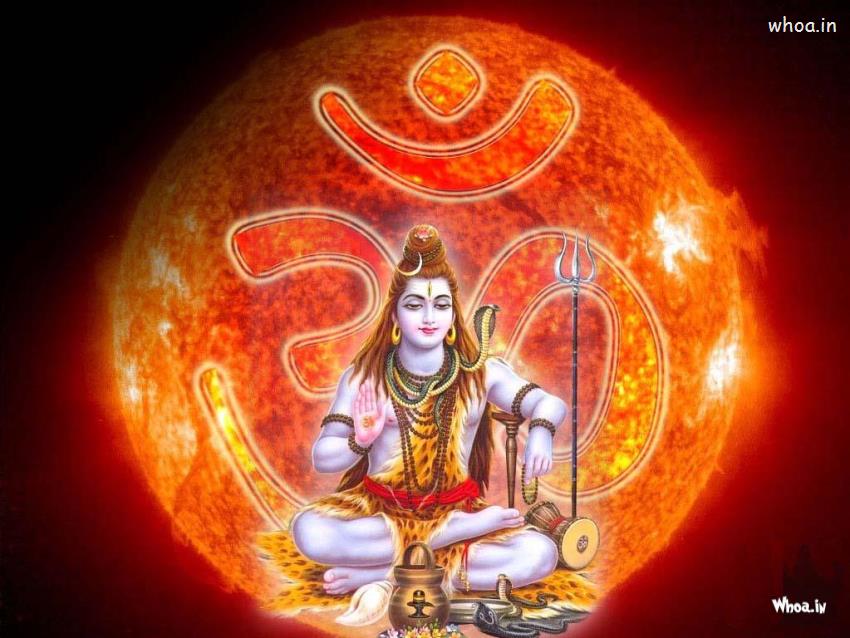 Lord Shiva Samadhi With Om Background HD Wallpaper