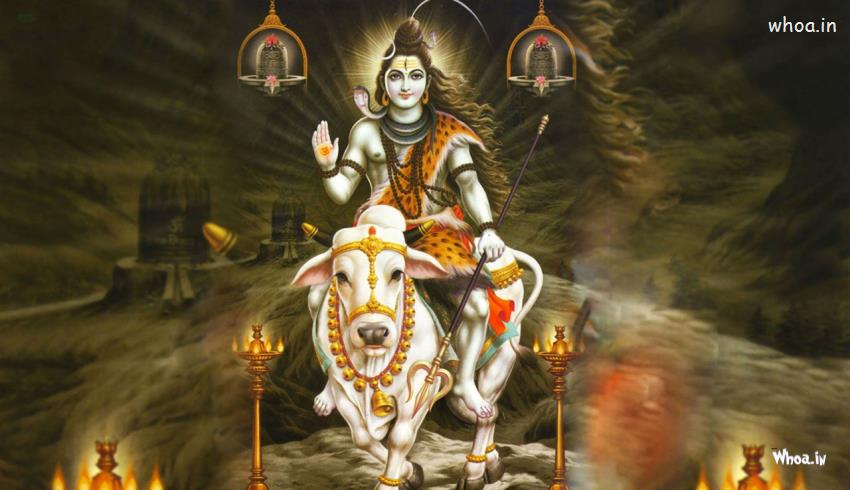 Lord Shiva Setting On Nandi HD Wallpaper