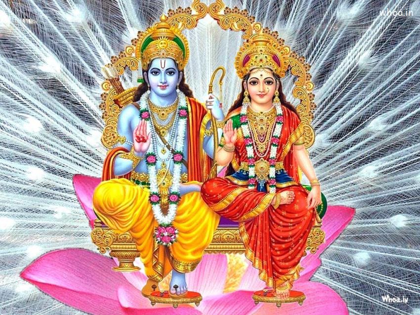 Lord Shree Ram And Mata Sita Darshan Hd Wallpaper