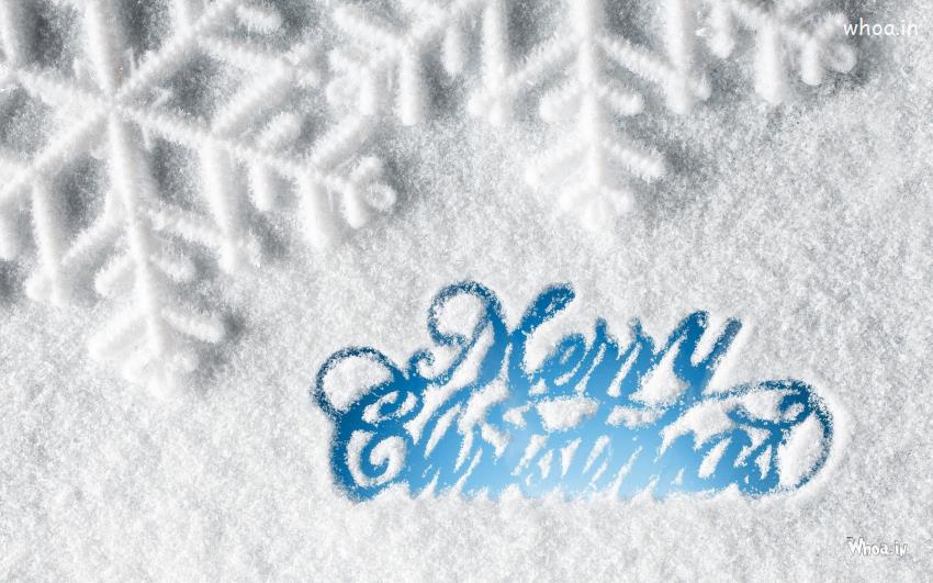 Merry Christmas With White Snow HD Wallpaper