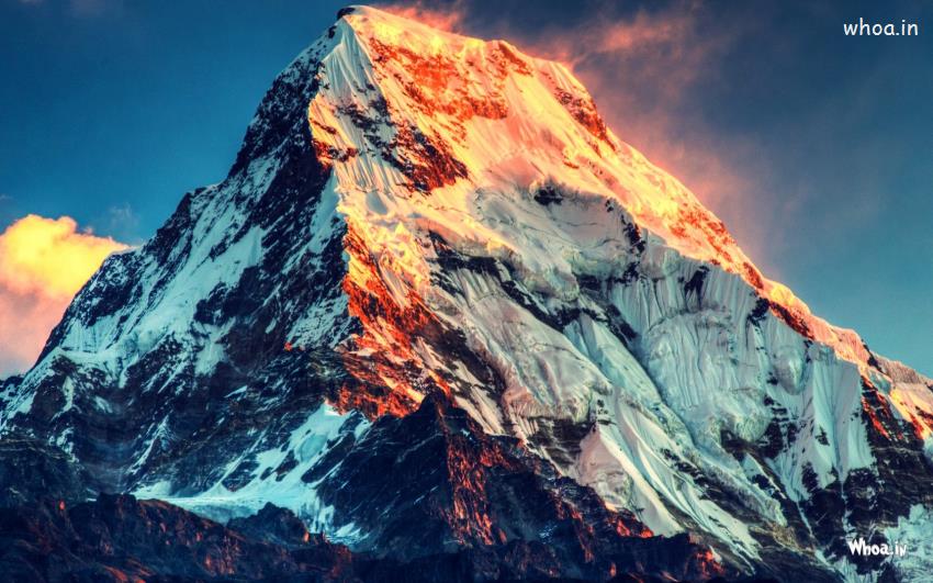 Mount Everest With Beautiful Sunlight Desktop HD Wallpaper