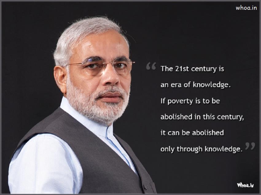 Narendra Modi 15Th Prime Minister Of India With Quotes HD Wallpaper