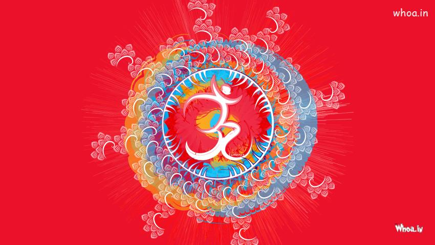 OM Painting With Red Background HD Wallpaper